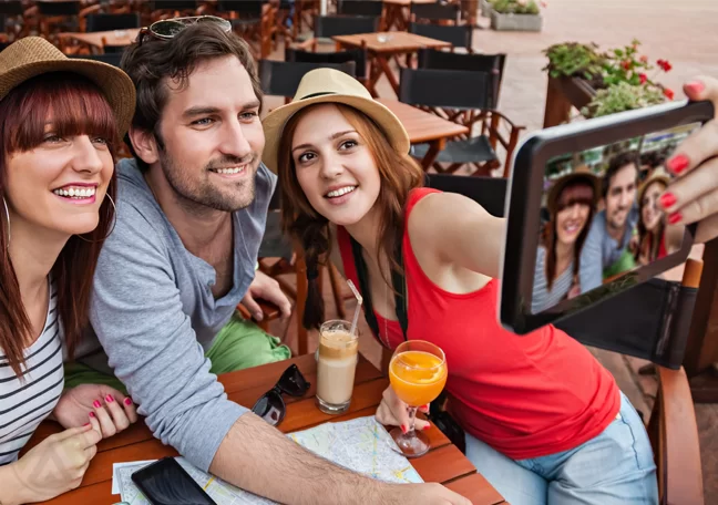 young-caucasian-people-millennials-taking-selfie-in-restaurant