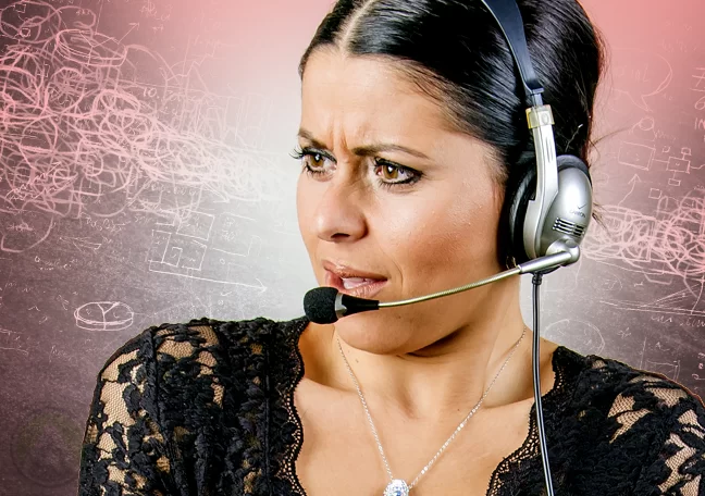 confused call center rep