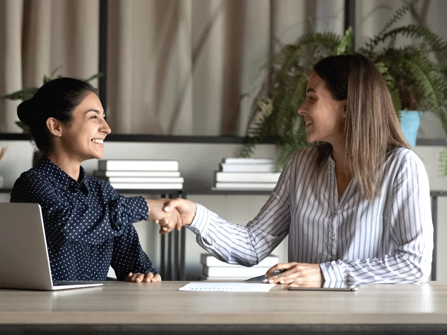 diverse contact center agents chatting